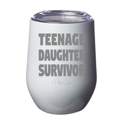 Teenage Daughter Survivor 12oz Stemless Wine Cup