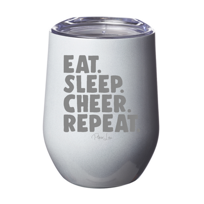 Eat Sleep Cheer Repeat 12oz Stemless Wine Cup