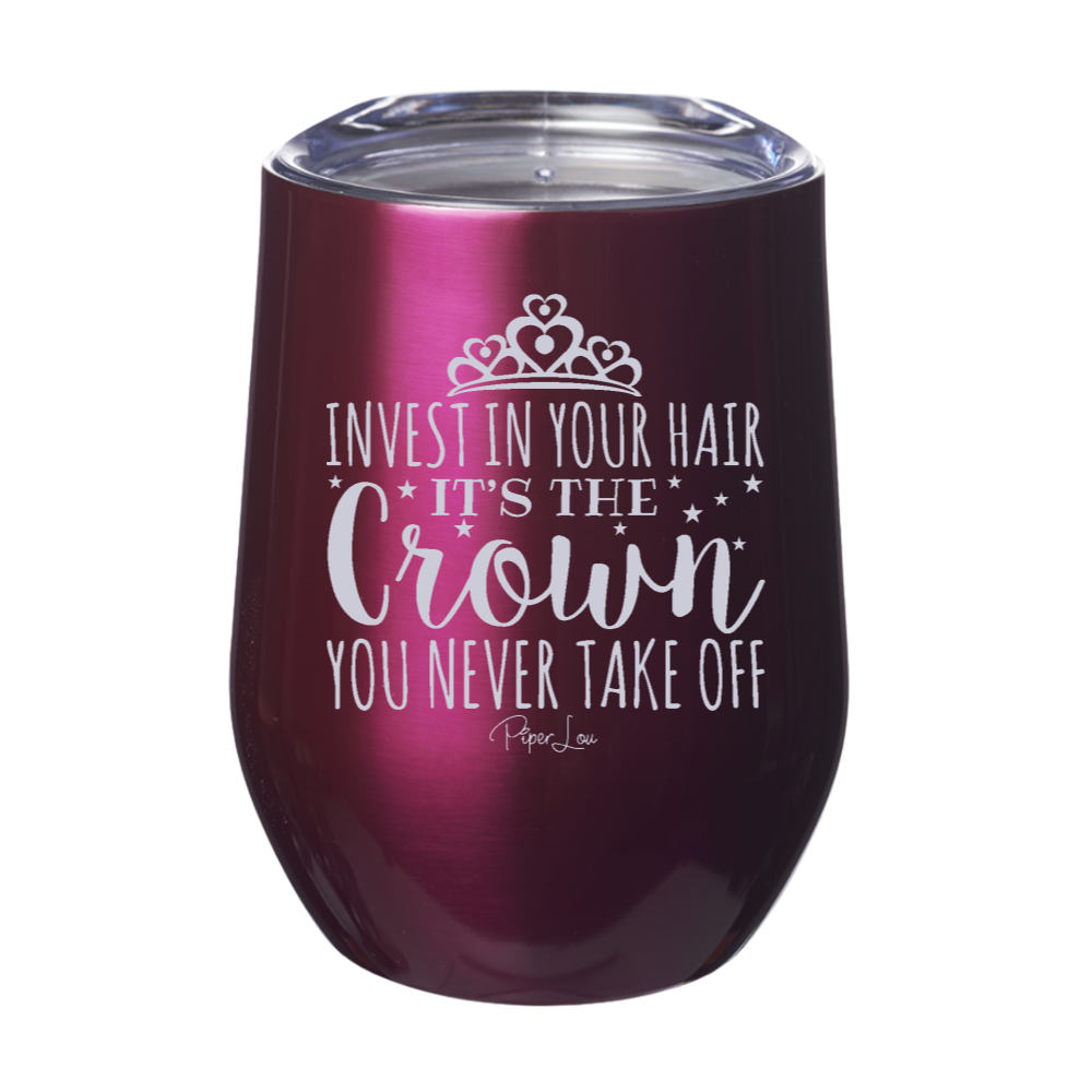 Invest In Your Hair 12oz Stemless Wine Cup