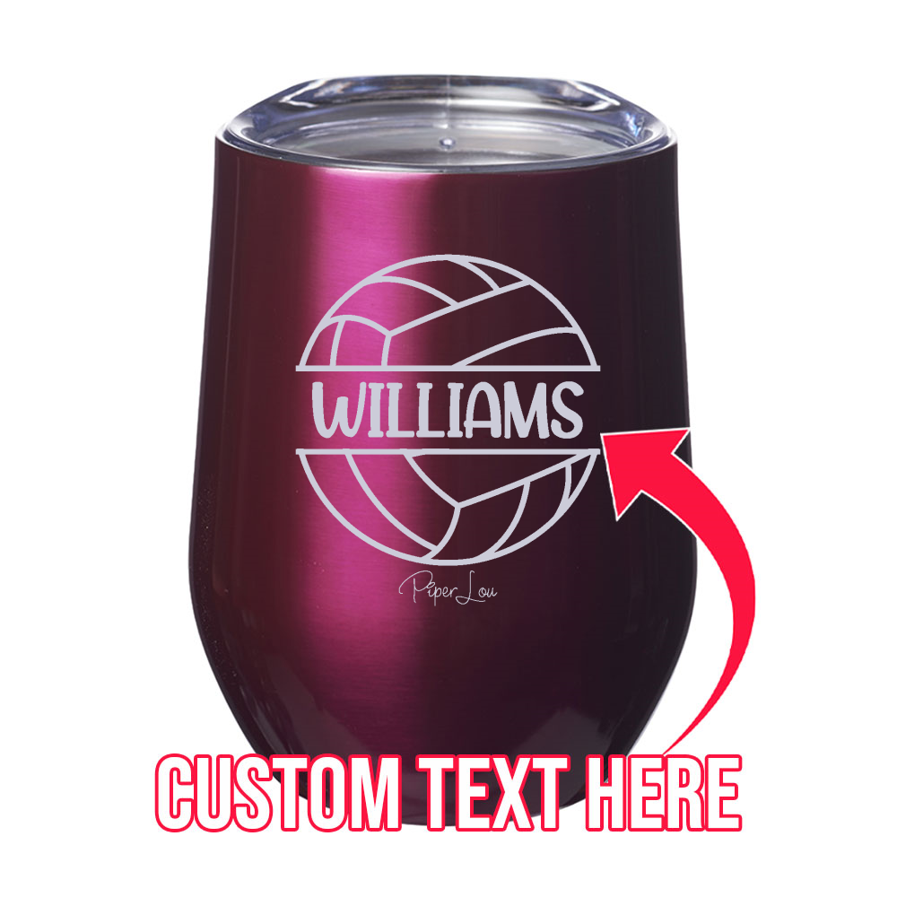(CUSTOM) Name Volleyball 12oz Stemless Wine Cup