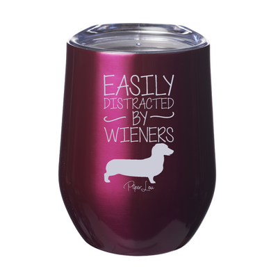 Easily Distracted By Wieners 12oz Stemless Wine Cup