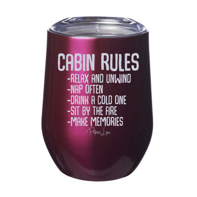 Cabin Rules 12oz Stemless Wine Cup