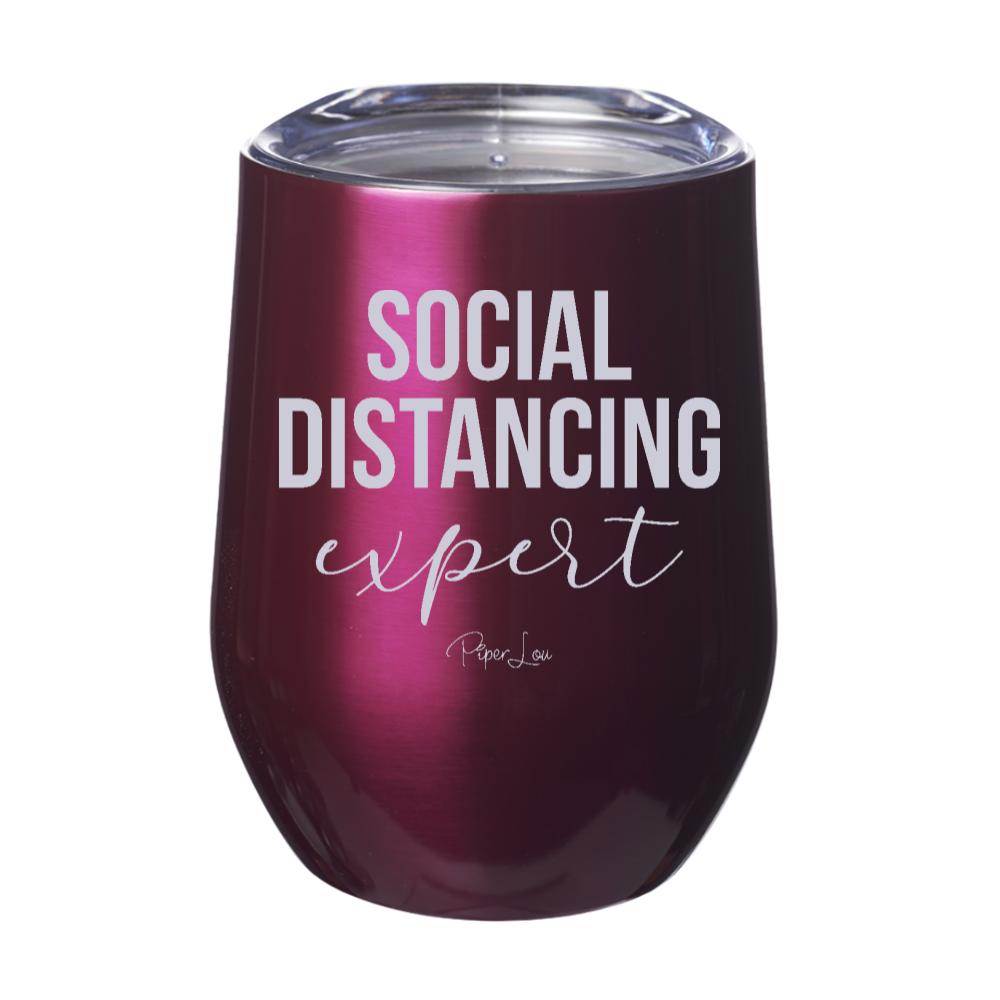 Social Distancing Expert 12oz Stemless Wine Cup