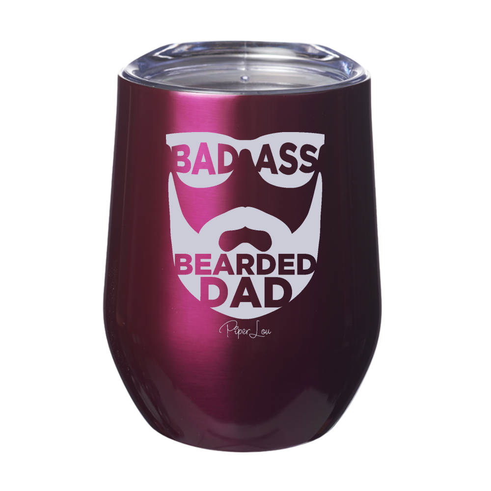 Badass Bearded Dad 12oz Stemless Wine Cup