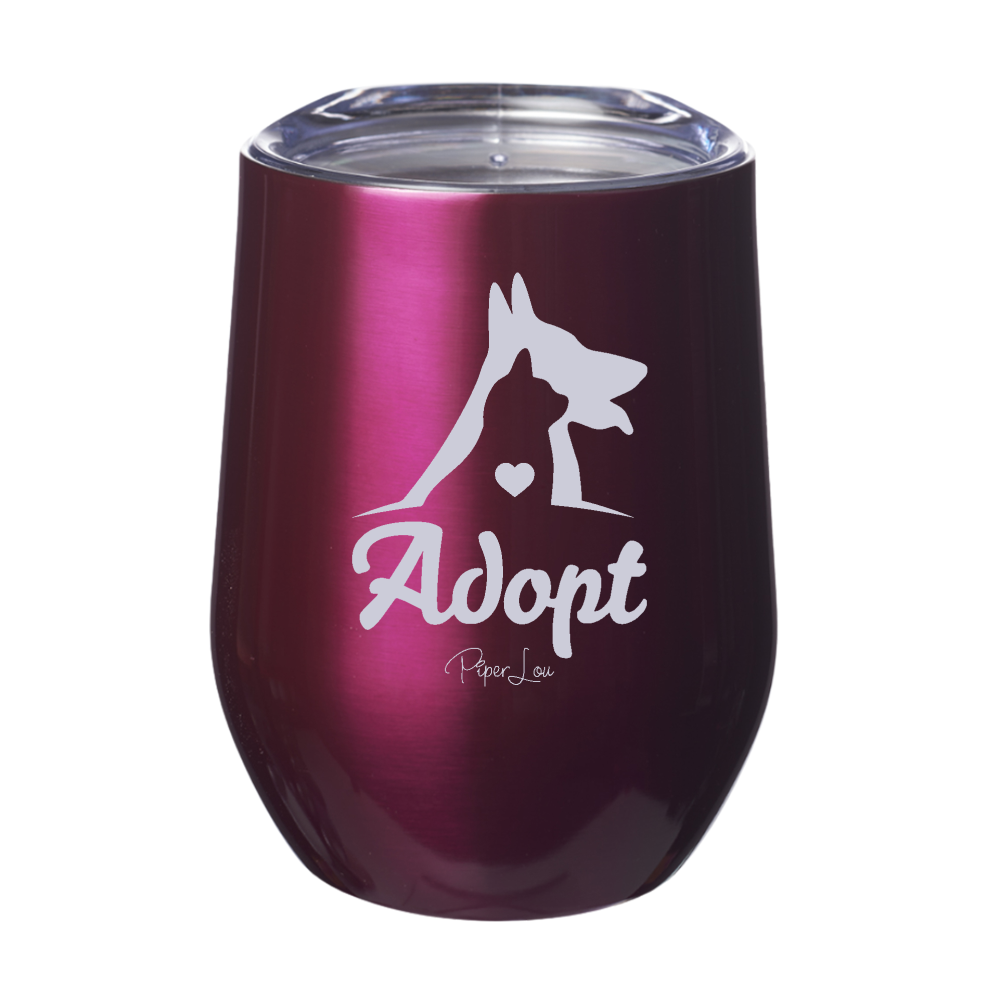 Adopt Cat Dog 12oz Stemless Wine Cup