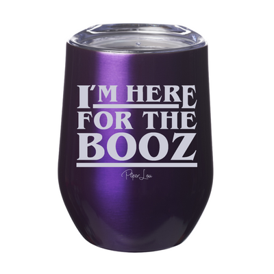 Here For The Booz Stranger Things 12oz Stemless Wine Cup