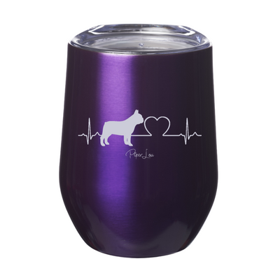 Heartbeat French Bulldog 12oz Stemless Wine Cup