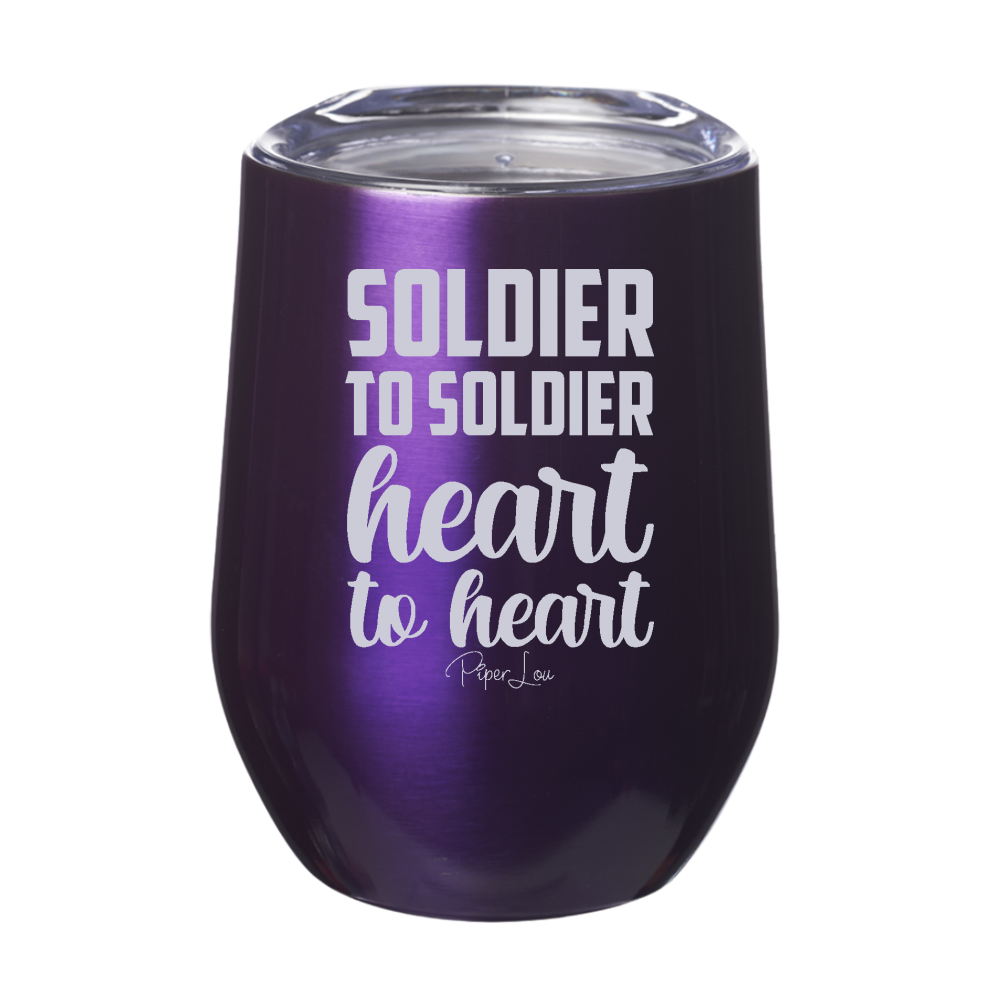 Soldier To Soldier Heart To Heart 12oz Stemless Wine Cups