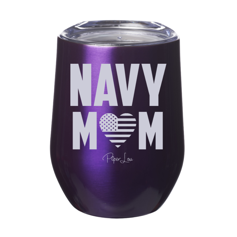 Navy Mom Laser Etched Tumbler