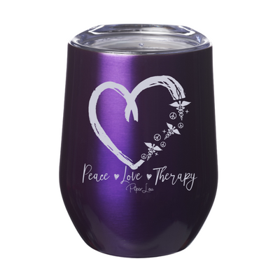 Peace Love Therapy Laser Etched Tumbler