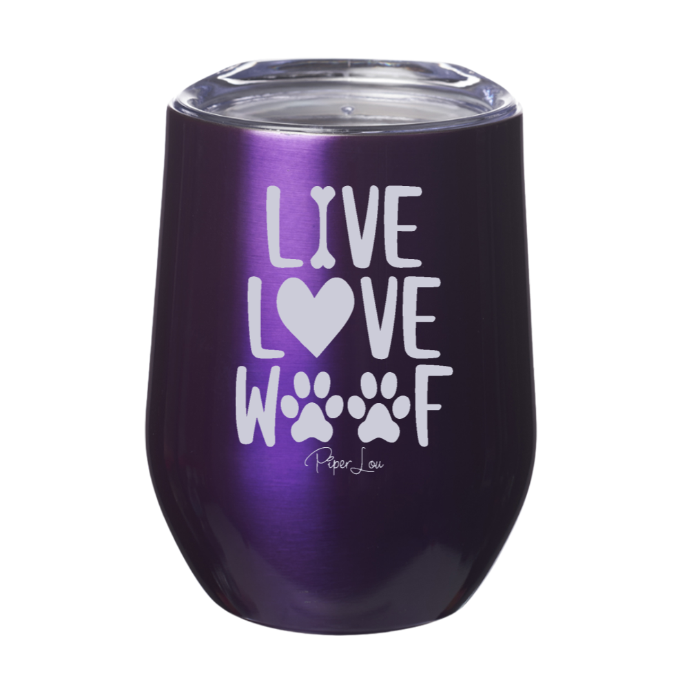 Live Love Woof 12oz Stemless Wine Cup