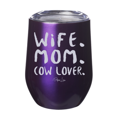 Wife Mom Cow Lover Laser Etched Tumbler