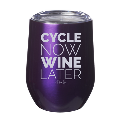 Cycle Now Wine Later I'd Rather 12oz Stemless Wine Cup