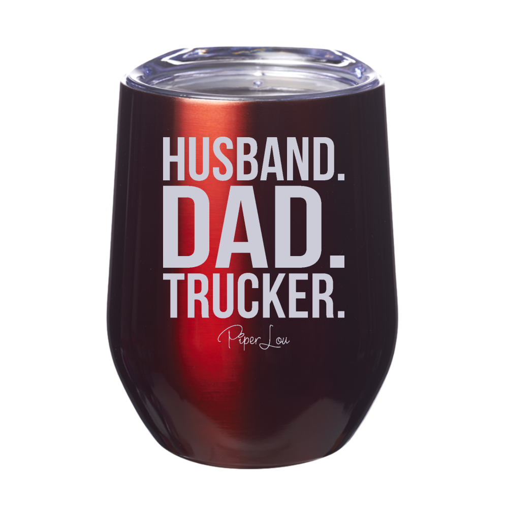 Husband Dad Trucker 12oz Stemless Wine Cup