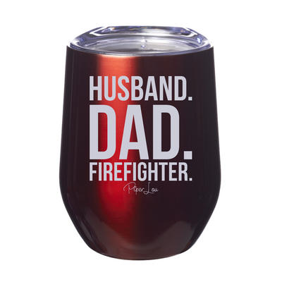 Husband Dad Firefighter Laser Etched Tumbler