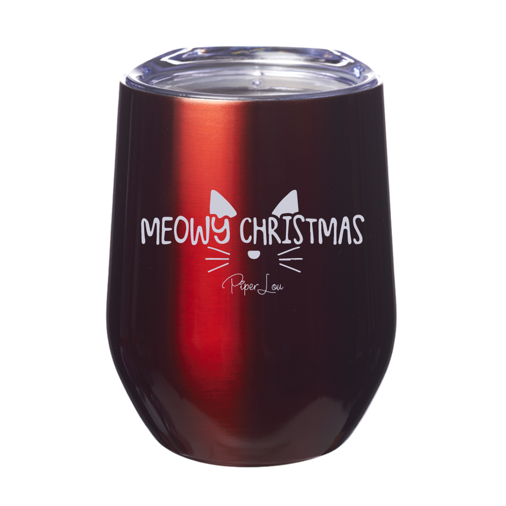 Meowy Christmas 12oz Stemless Wine Cup