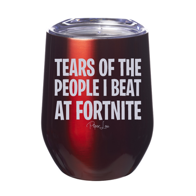 Tears Of The People I Beat At Fortnite 12oz Stemless Wine Cup