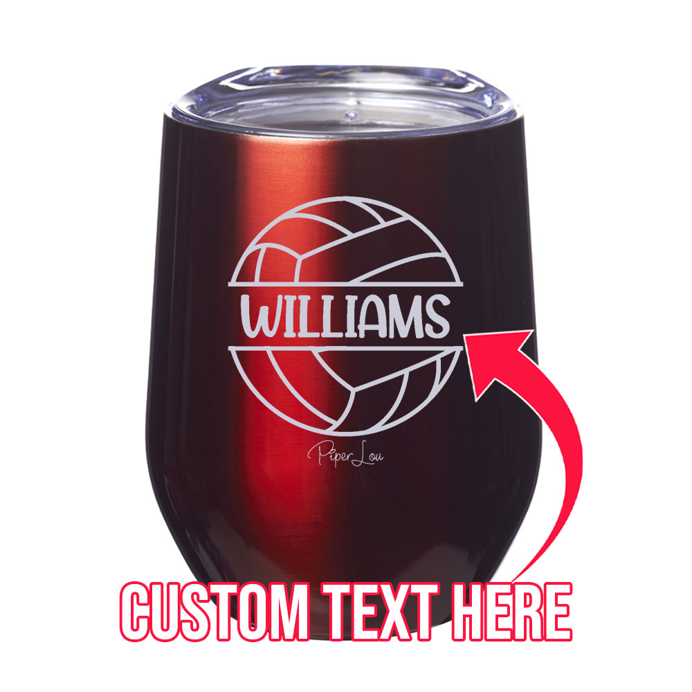 (CUSTOM) Name Volleyball 12oz Stemless Wine Cup
