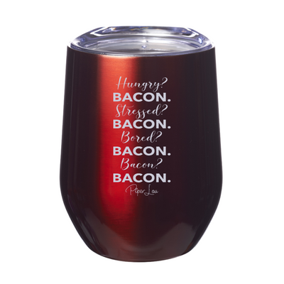 Hungry Bacon Stressed Bacon 12oz Stemless Wine Cup