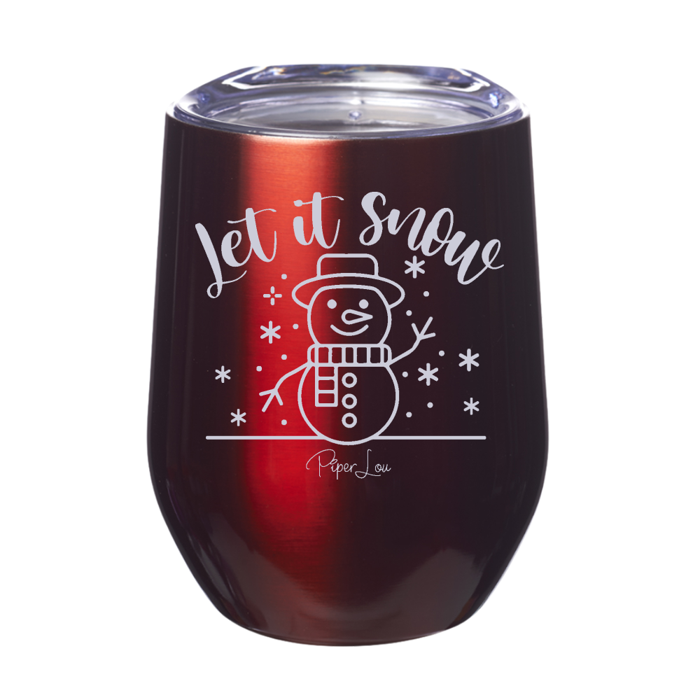 Let It Snow Snowman 12oz Stemless Wine Cup