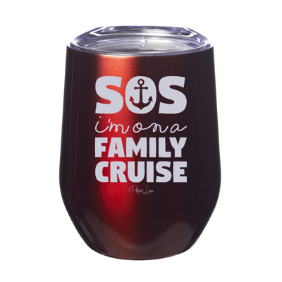 SOS I’m On A Family Cruise 12oz Stemless Wine Cup