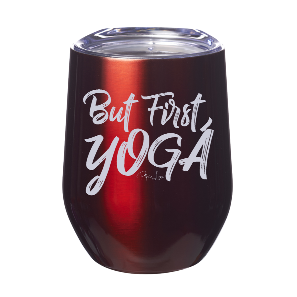 But First Yoga 12oz Stemless Wine Cup