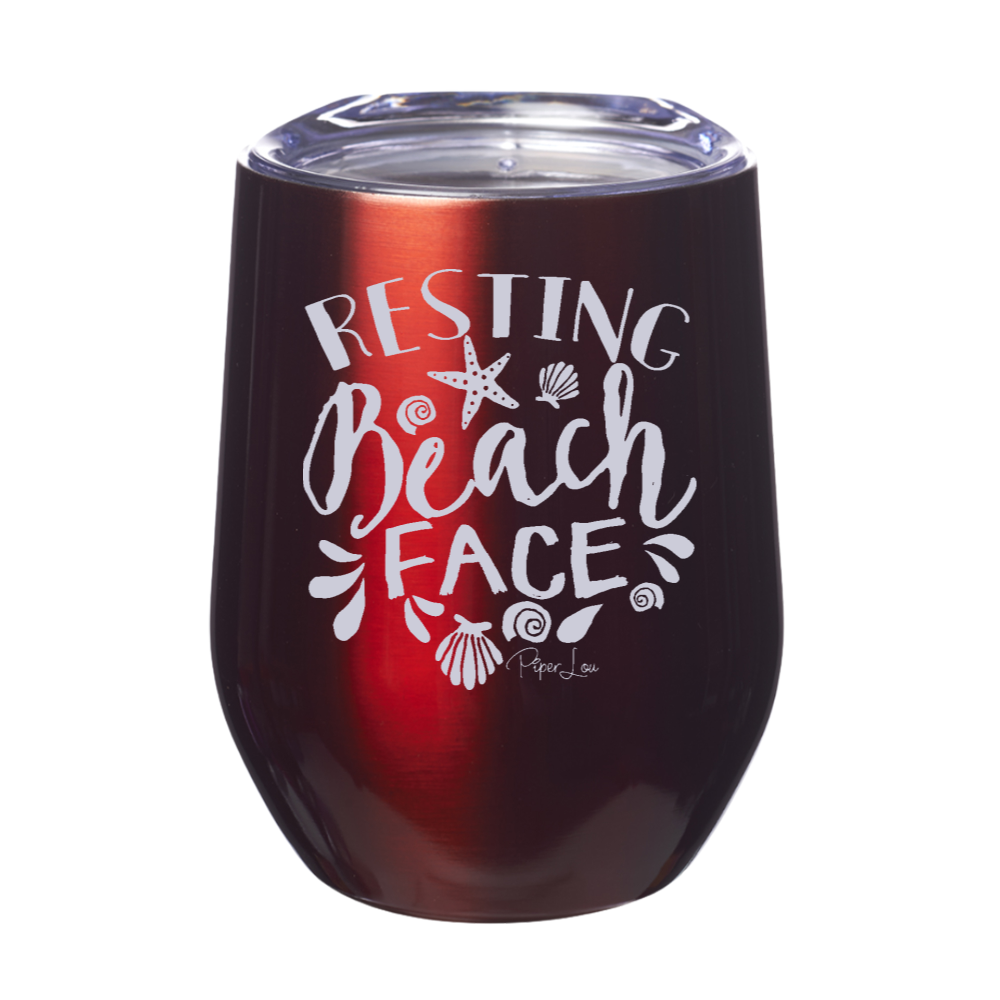 Resting Beach Face 12oz Stemless Wine Cup