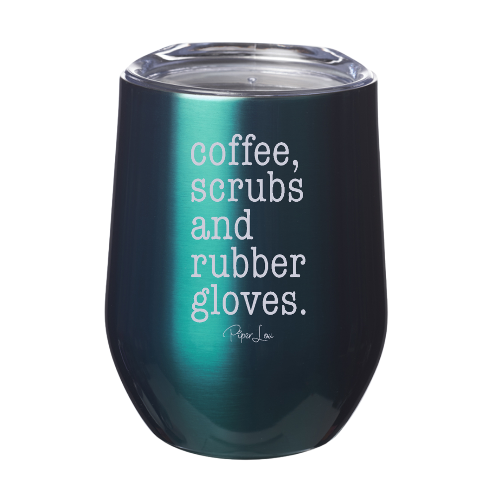 Coffee Scrubs Rubber Gloves 12oz Stemless Wine Cup