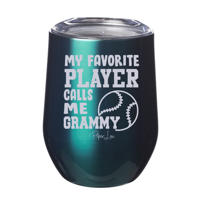 My Favorite Baseball Player Calls Me Grammy 12oz Stemless Wine Cup