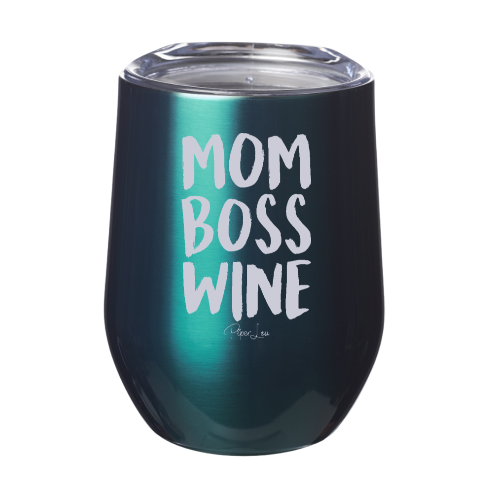 Mom Boss Wine 12oz Stemless Wine Cup