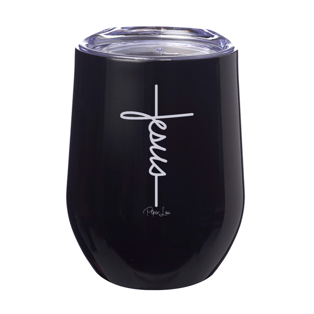 Jesus Cross 12oz Stemless Wine Cup