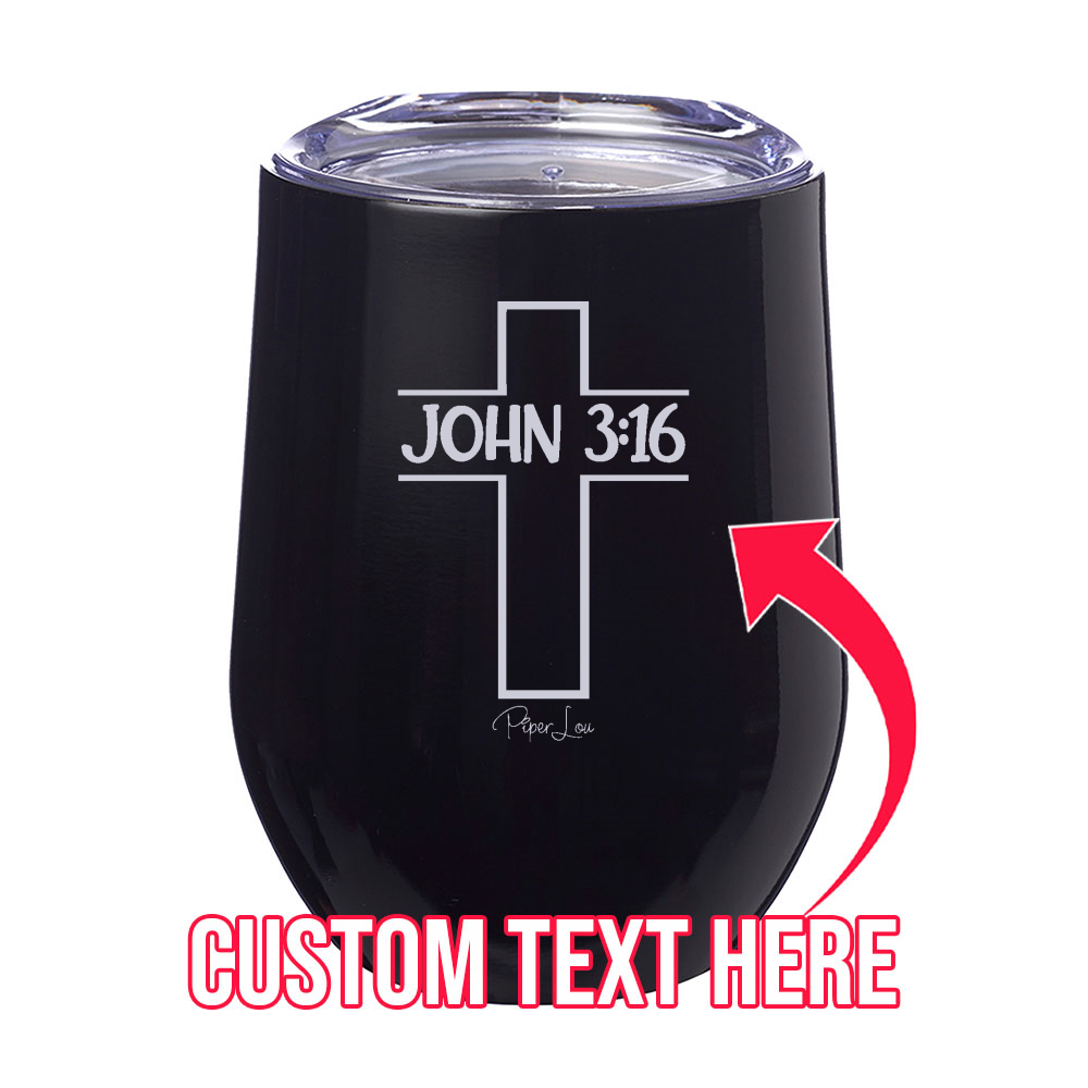 (CUSTOM) Bible Verse Cross 12oz Stemless Wine Cup