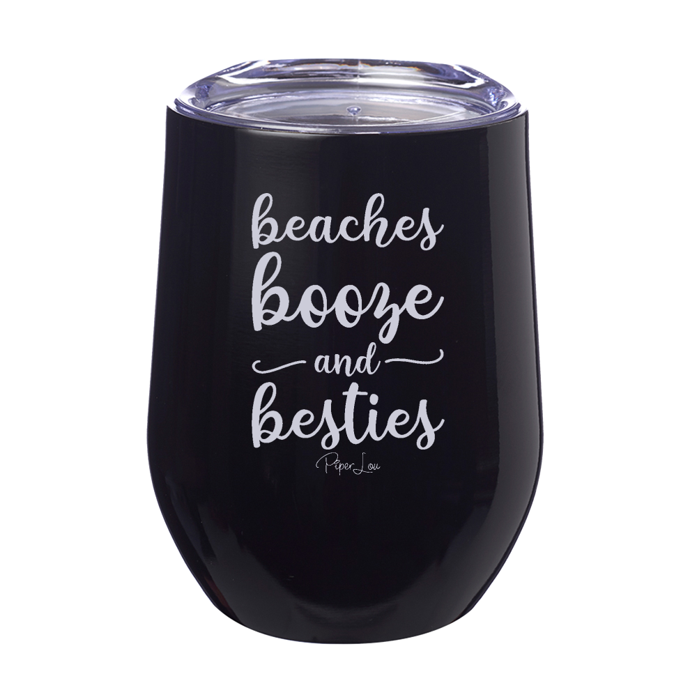 Beaches Booze And Besties Laser Etched Tumbler
