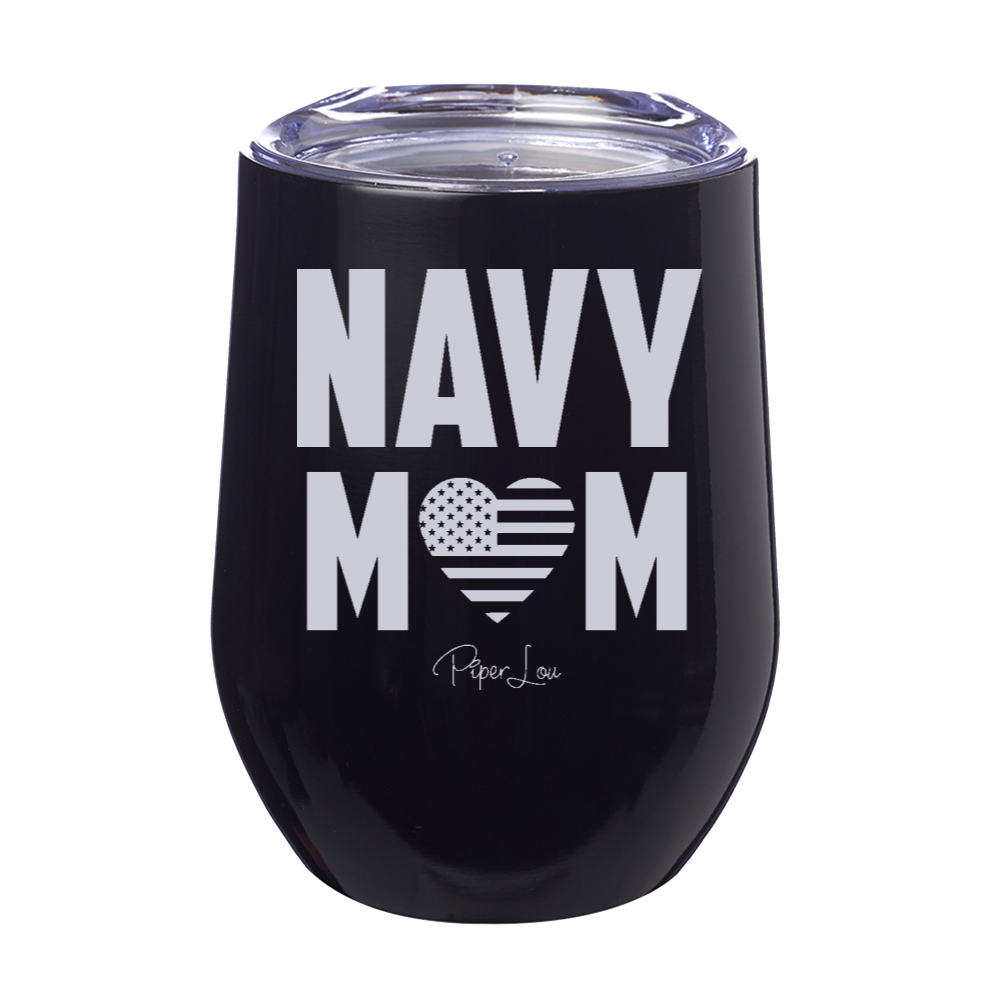 Navy Mom Laser Etched Tumbler