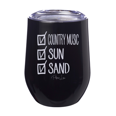 Checklist Country Music 12oz Stemless Wine Cup