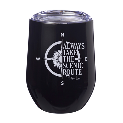 Always Take The Scenic Route 12oz Stemless Wine Cup