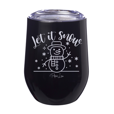 Let It Snow Snowman 12oz Stemless Wine Cup