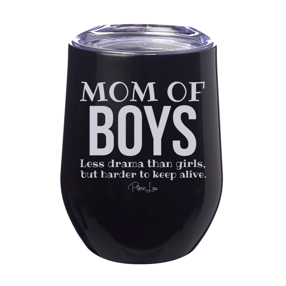 Mom of Boys Definition 12oz Stemless Wine Cup