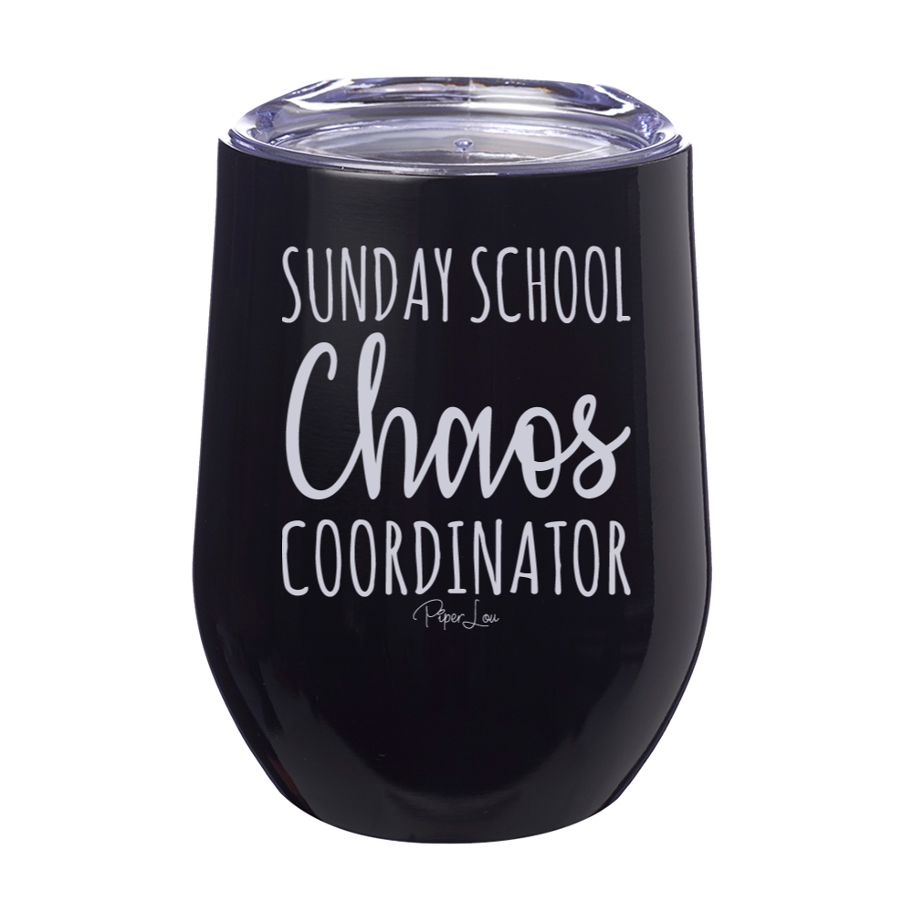 Sunday School Chaos Coordinator 12oz Stemless Wine Cup