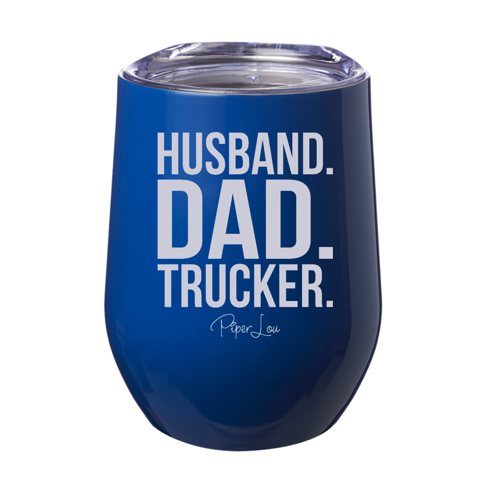 Husband Dad Trucker Laser Etched Tumbler