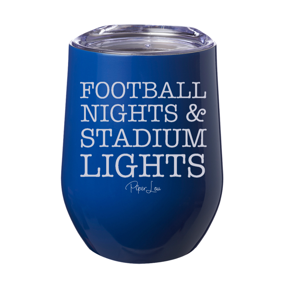 Football Nights Stadium Lights 12oz Stemless Wine Cup