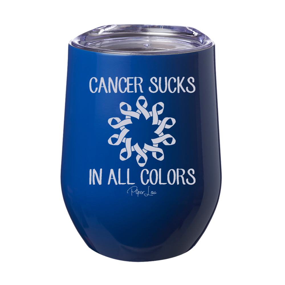 Cancer Sucks In All Colors Laser Etched Tumbler