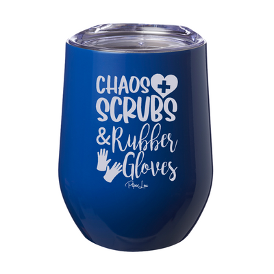 Chaos Scrubs Rubber Gloves 12oz Stemless Wine Cup