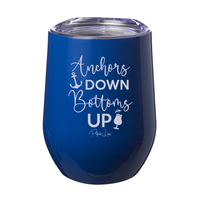 Anchors Down Bottoms Up 12oz Stemless WIne Cup