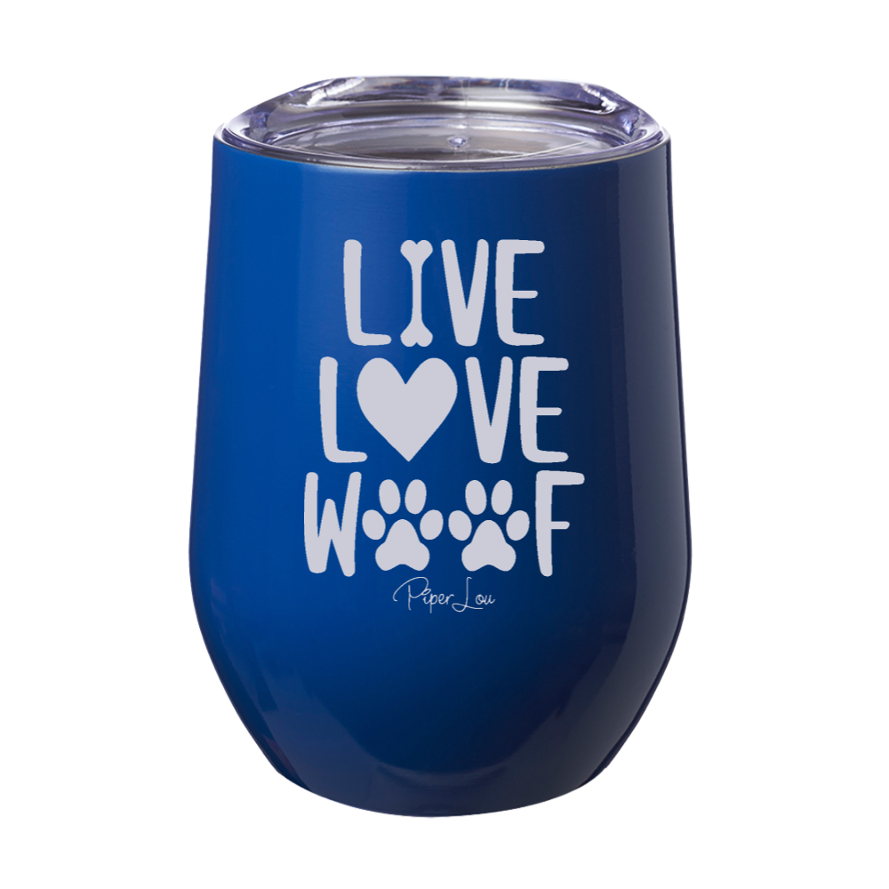Live Love Woof 12oz Stemless Wine Cup