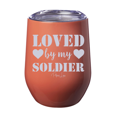 Loved By My Soldier 12oz Stemless Wine Cup