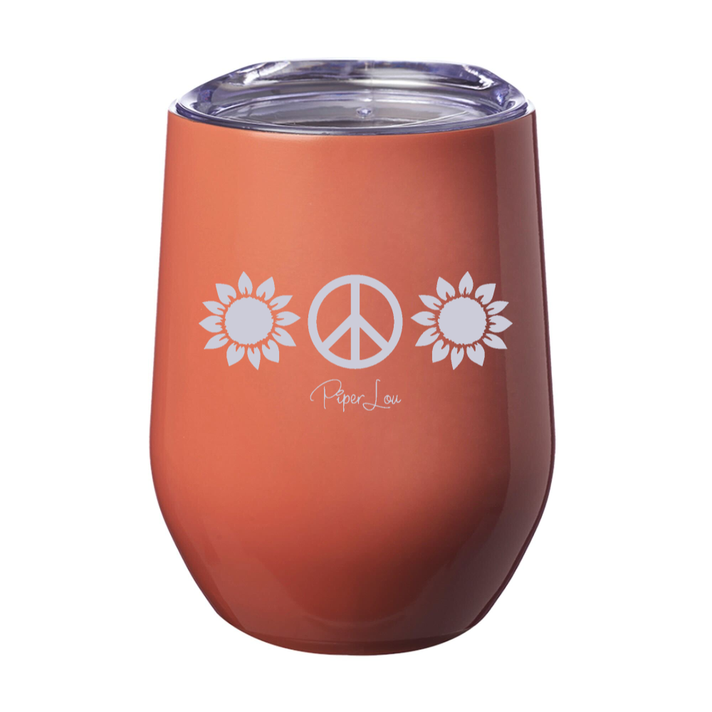 Sunflower Peace 12oz Stemless Wine Cup