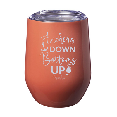 Anchors Down Bottoms Up 12oz Stemless WIne Cup