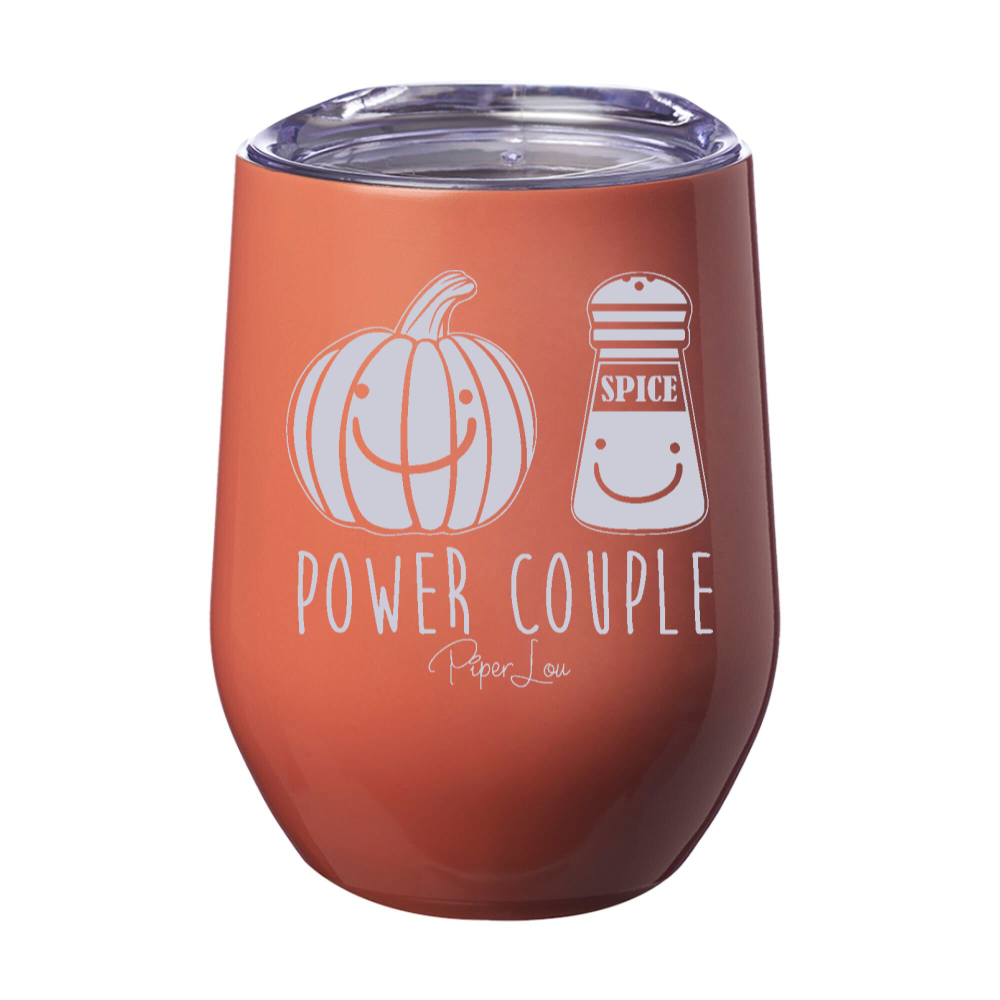 Pumpkin Spice Power Couple Laser Etched Tumbler