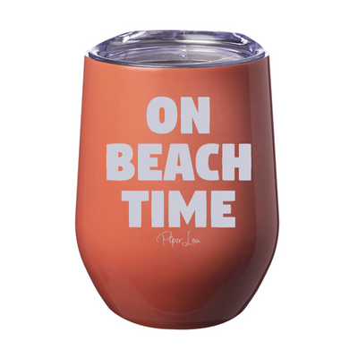 On Beach Time 12oz Stemless Wine Cup